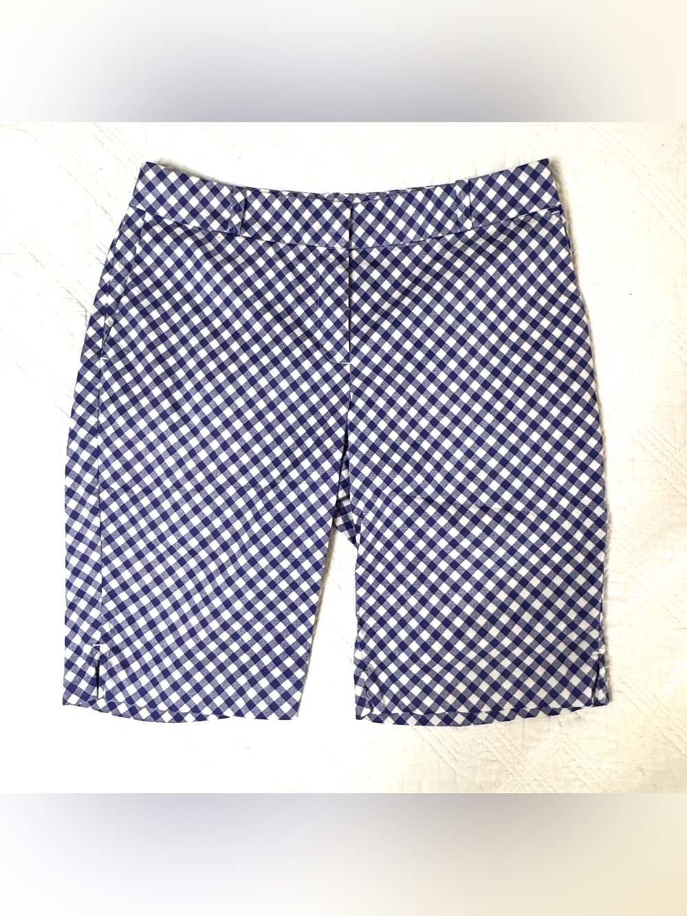 Fairway & Greene Blue and White Gingham Bermuda Shorts Size 10